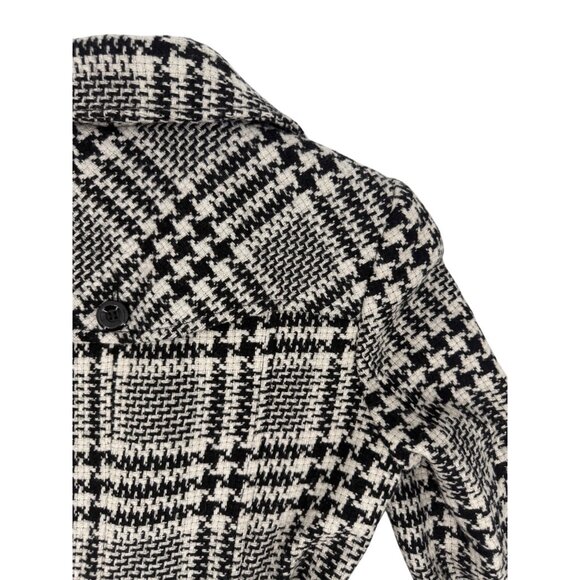 Vintage 90s Y2K Victorias Secret Black White Houndstooth Double Breasted Peacoat - Picture 13 of 16